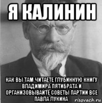 я калинин как вы там читаете глубинную книгу владимира пятибрата и организовывайте советы партии все павла лукина