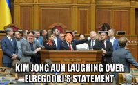  kim jong aun laughing over elbegdorj's statement