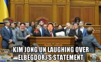  kim jong un laughing over elbegdorj's statement