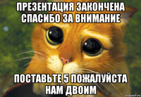 презентация закончена спасибо за внимание поставьте 5 пожалуйста нам двоим