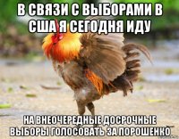 в связи с выборами в сша я сегодня иду на внеочередные досрочные выборы голосовать за порошенко