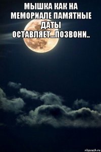 мышка как на мемориале памятные даты оставляет...позвони.. 