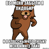 вы меня забыли я пидобир и я классный кто любит меня жмите лайк