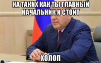 на таких как ты главный начальник и стоит холоп