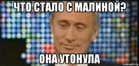 что стало с малиной? она утонула