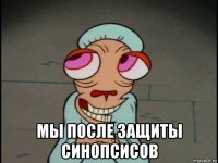  мы после защиты синопсисов