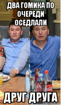 два гомика по очереди оседлали друг друга