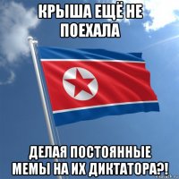 крыша ещё не поехала делая постоянные мемы на их диктатора?!