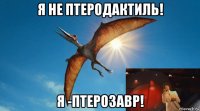 я не птеродактиль! я -птерозавр!