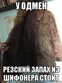у одмен резский запах из шифонера стоит