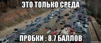 это только среда пробки : 8.7 баллов