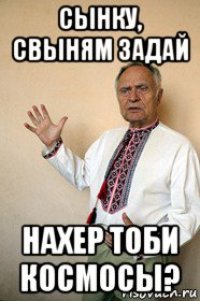 сынку, свыням задай нахер тоби космосы?
