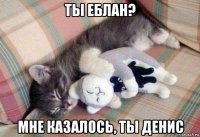 ты еблан? мне казалось, ты денис