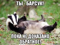 ты - барсук! пока не доказано обратное!