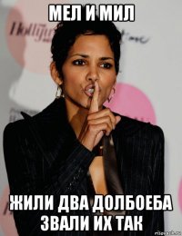 мел и мил жили два долбоеба звали их так
