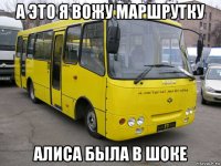 а это я вожу маршрутку алиса была в шоке