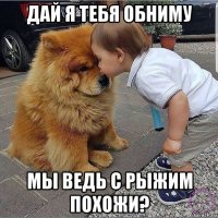 дай я тебя обниму мы ведь с рыжим похожи?