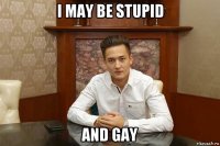 i may be stupid and gay