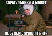 сорагульники, а может не будем справлять нг?