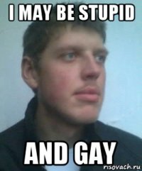 i may be stupid and gay