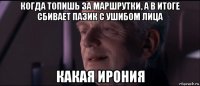 когда топишь за маршрутки, а в итоге сбивает пазик с ушибом лица какая ирония