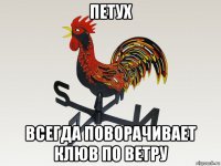 петух всегда поворачивает клюв по ветру