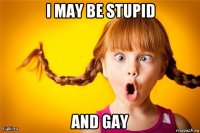 i may be stupid and gay