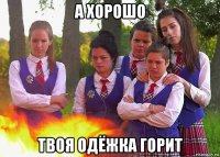 а хорошо твоя одёжка горит