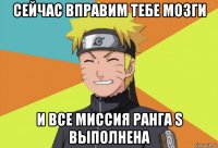 сейчас вправим тебе мозги и все миссия ранга s выполнена
