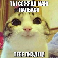 ты сожрал маю калбасу тебе пиздец!