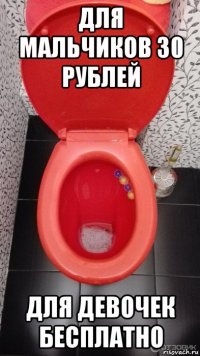 для мальчиков 30 рублей для девочек бесплатно