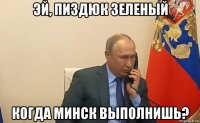 эй, пиздюк зеленый когда минск выполнишь?