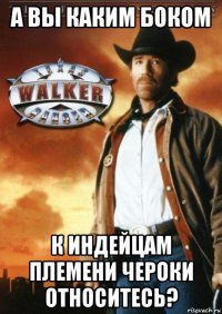 а вы каким боком к индейцам племени чероки относитесь?