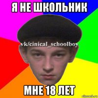 я не школьник мне 18 лет