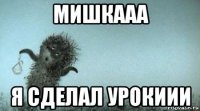 мишкааа я сделал урокиии