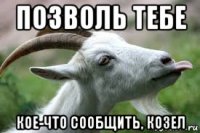 позволь тебе кое-что сообщить, козел