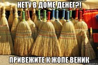 нету в доме денег?! привежите к жопе веник