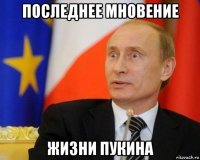 последнее мновение жизни пукина