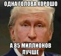 одна голова хорошо а 85 миллионов лучше