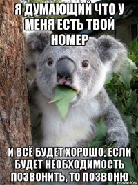 я думающий что у меня есть твой номер и всё будет хорошо, если будет необходимость позвонить, то позвоню