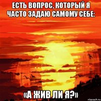 есть вопрос, который я часто задаю самому себе: «а жив ли я?»