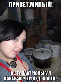 привет,милый! в эту кастрюльку,я какакаю!чем,недоволен?
