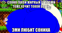 соник такой жирный ш то эми тоже хочит токой бы ть эми любит соника