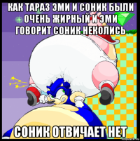 как тараз эми и соник были очень жирный и эми говорит соник неколись соник отвичает нет