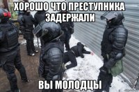 хорошо что преступника задержали вы молодцы