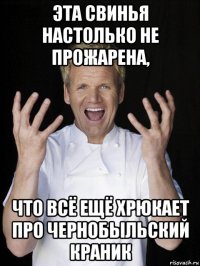 эта свинья настолько не прожарена, что всё ещё хрюкает про чернобыльский краник