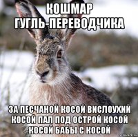 кошмар гугль-переводчика за песчаной косой вислоухий косой пал под острой косой косой бабы с косой