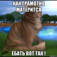 как грамотно матерится ебать вот так !