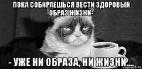пока собираешься вести здоровый образ жизни- - уже ни образа, ни жизни....