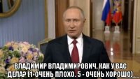  владимир владимирович, как у вас дела? (1-очень плохо. 5 - очень хорошо)